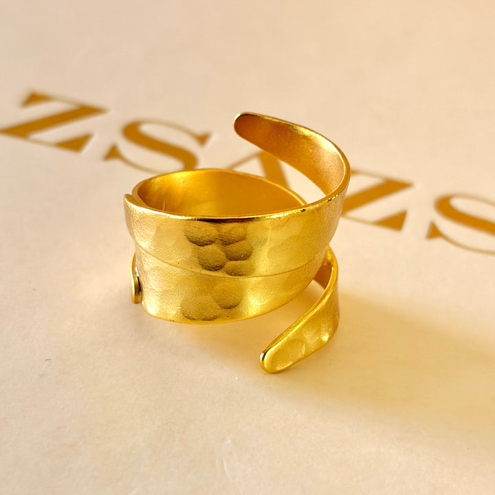 Handmade Ribbon  Ring | Gold Plated | ZsaZsa