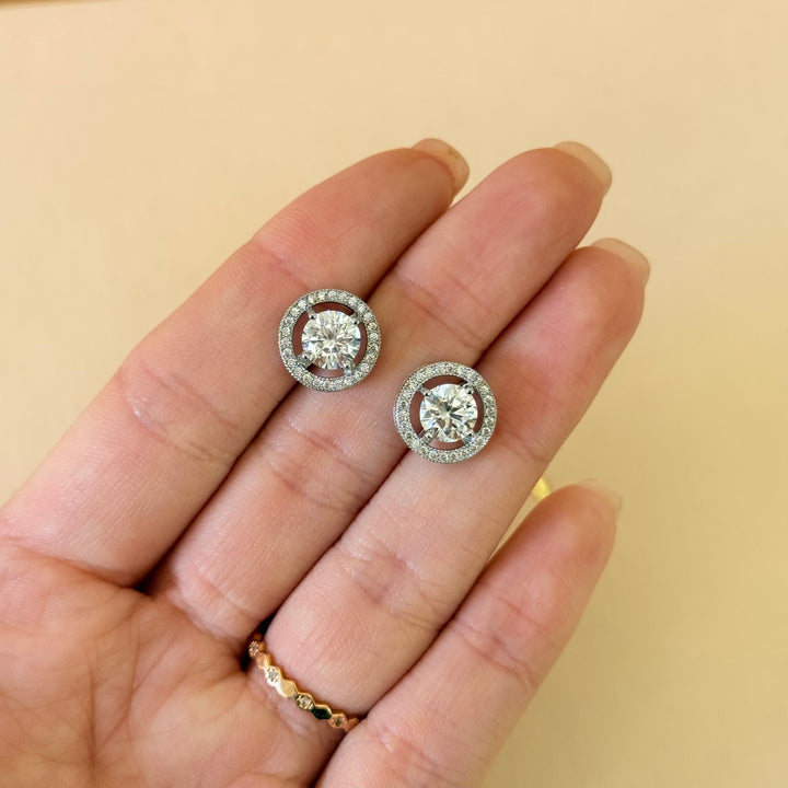 Round zircone silver set