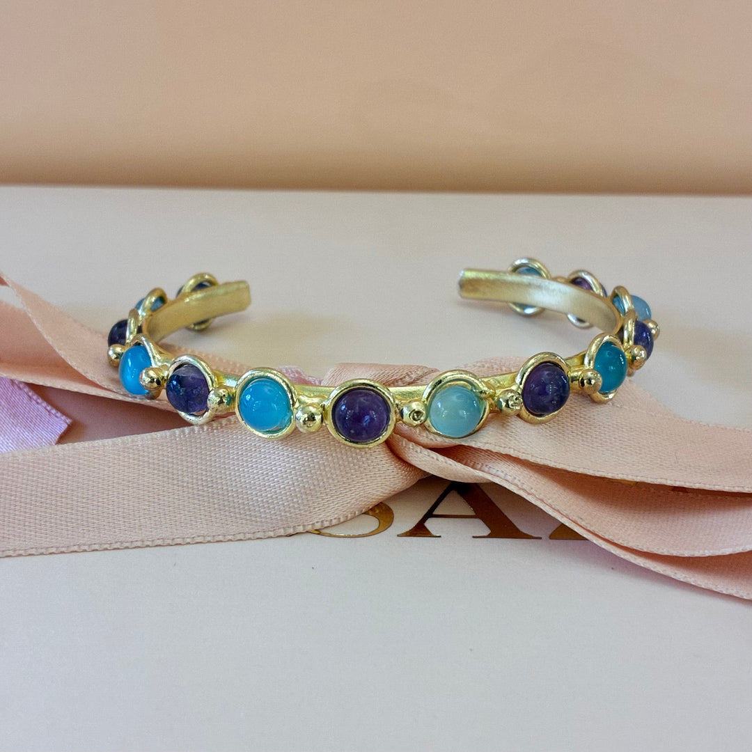 Handmade amethyst gold plated set