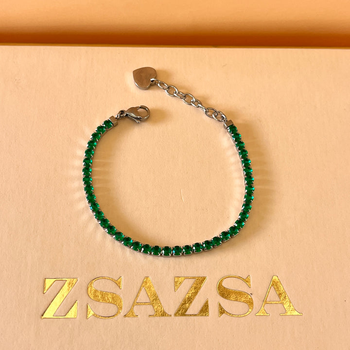 Dark green zircone bracelet
