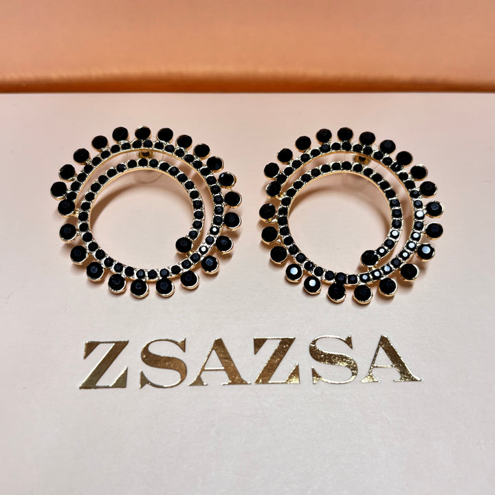 Elegant black gold earrings
