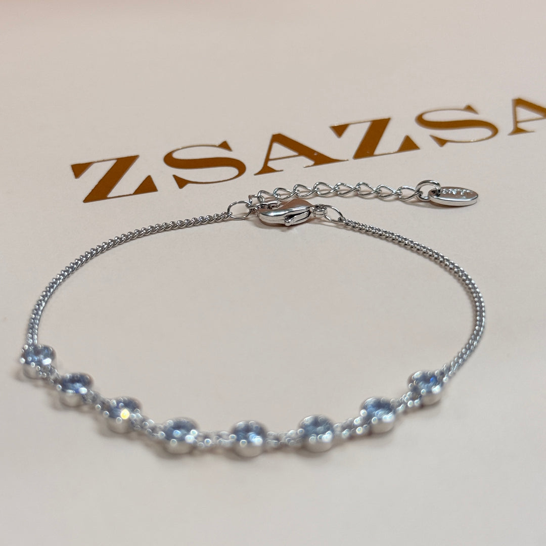 Dainty rounds zircone silver bracelet