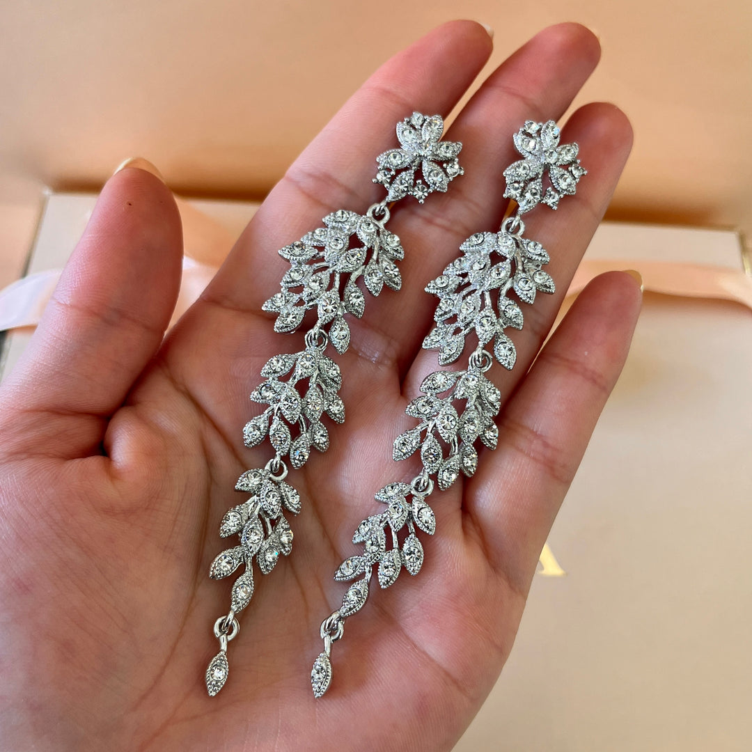Swarovski crystals and white gold plated earrings and bracelet