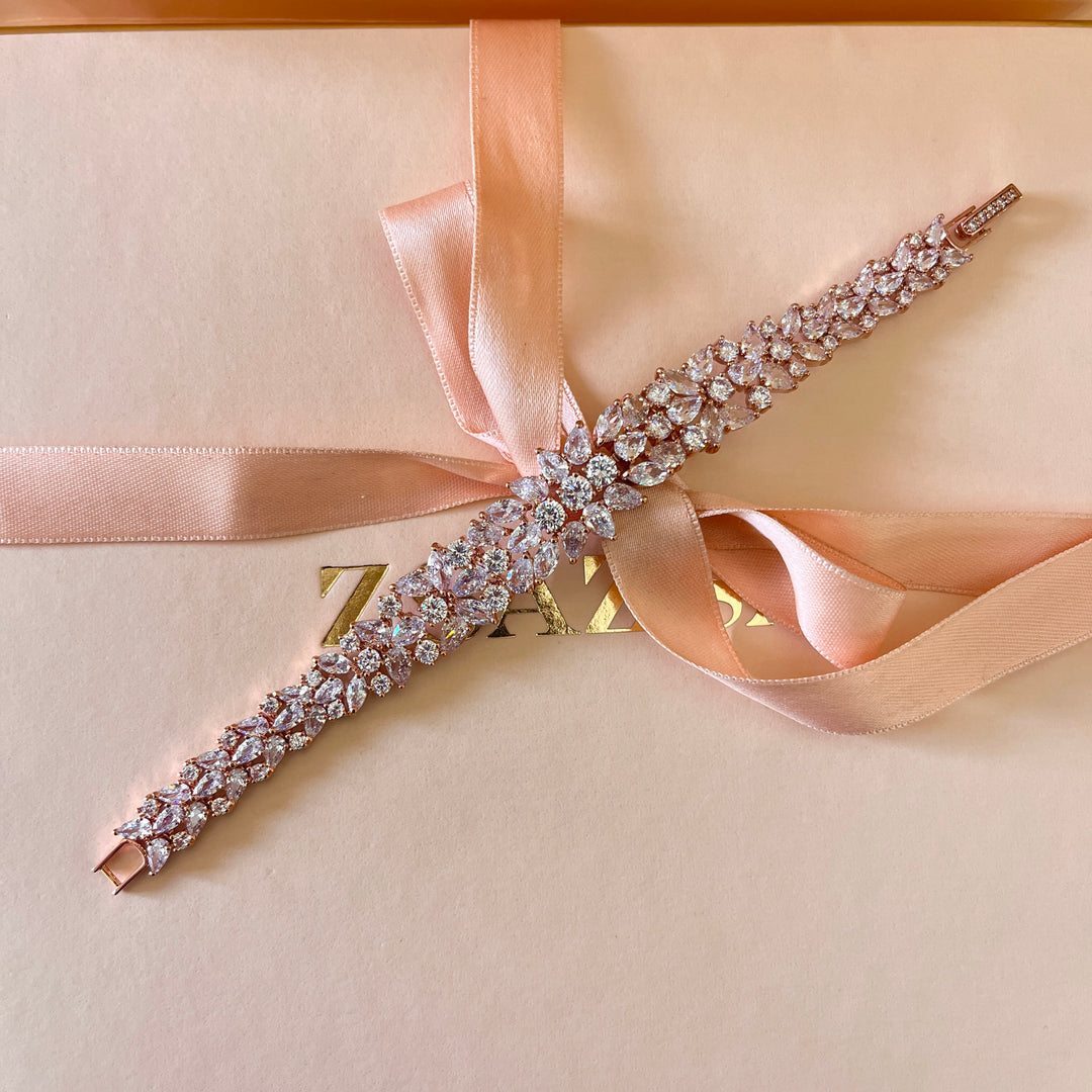 Teardrop zircone rose gold plated  bracelet