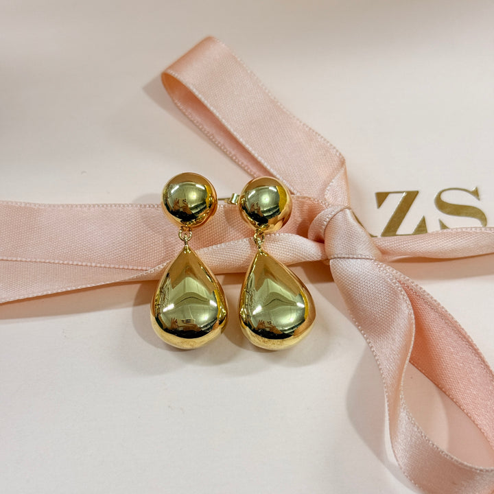 Dangle sterling silver gold plated earrings