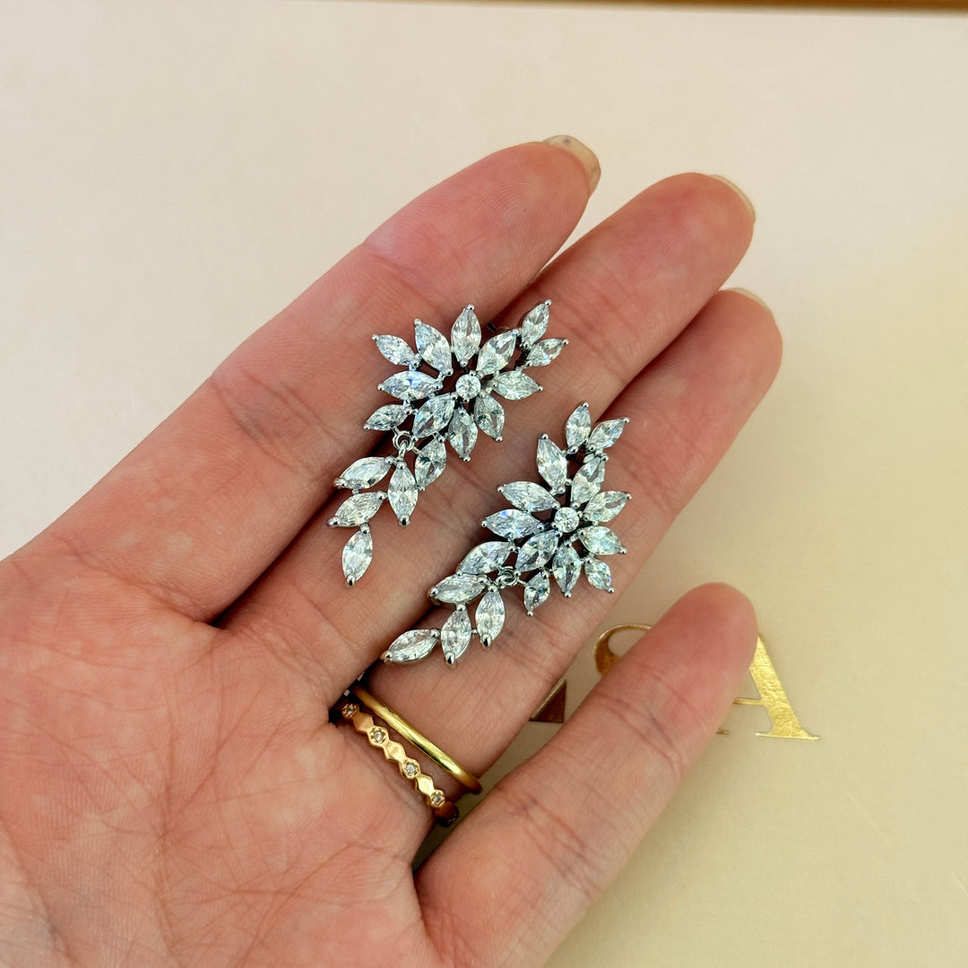 Marquise zircone silver set