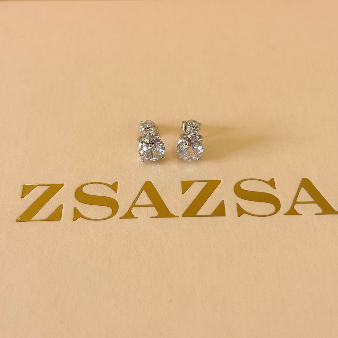 Dainty zircone silver set