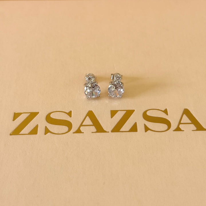 Dainty zircone silver set