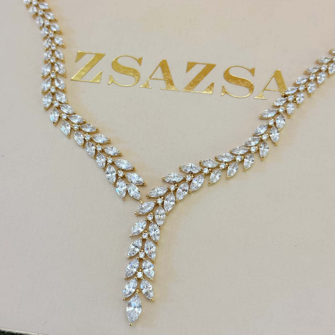 Marquise zircone gold plated