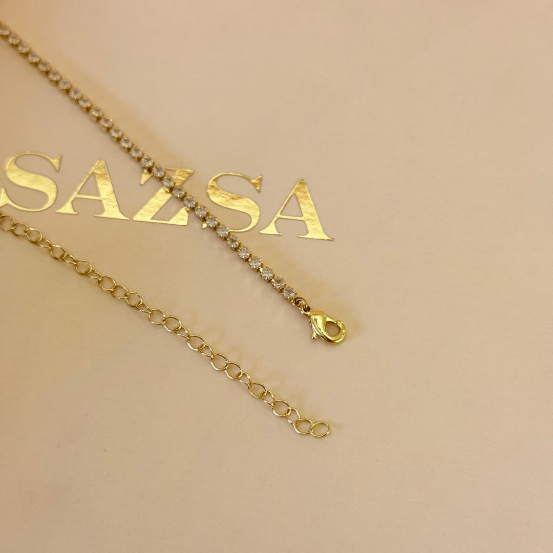 Zircone dainty gold plated necklace