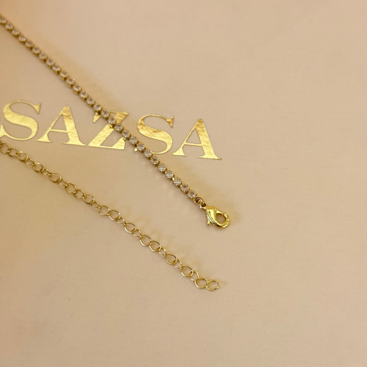 Zircone dainty gold plated necklace