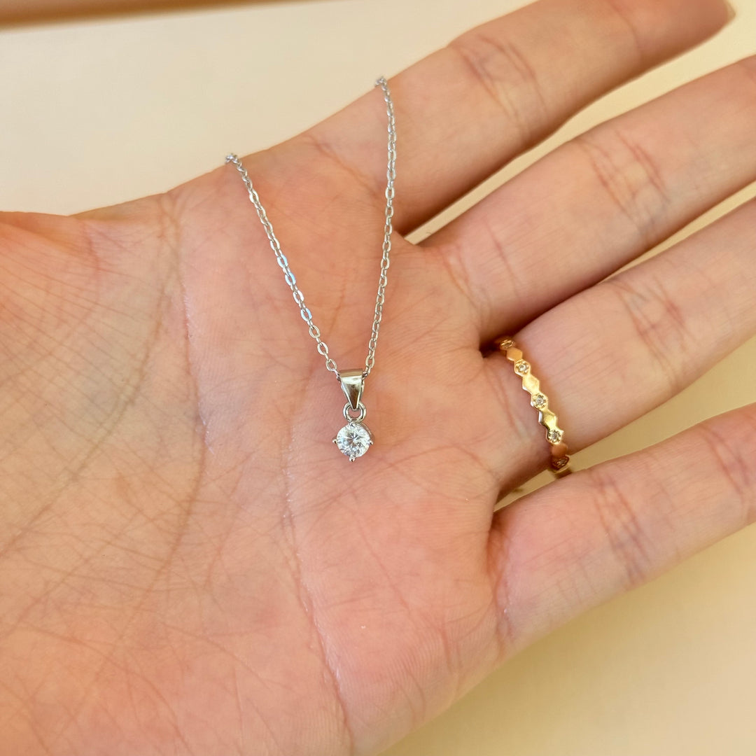 Solitaire zircone sterling silver set