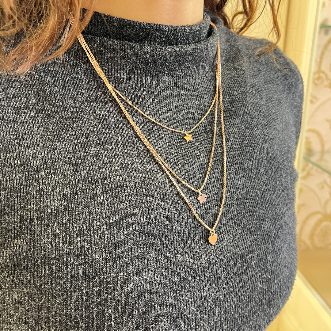 Rose Gold plated 3 rows necklace