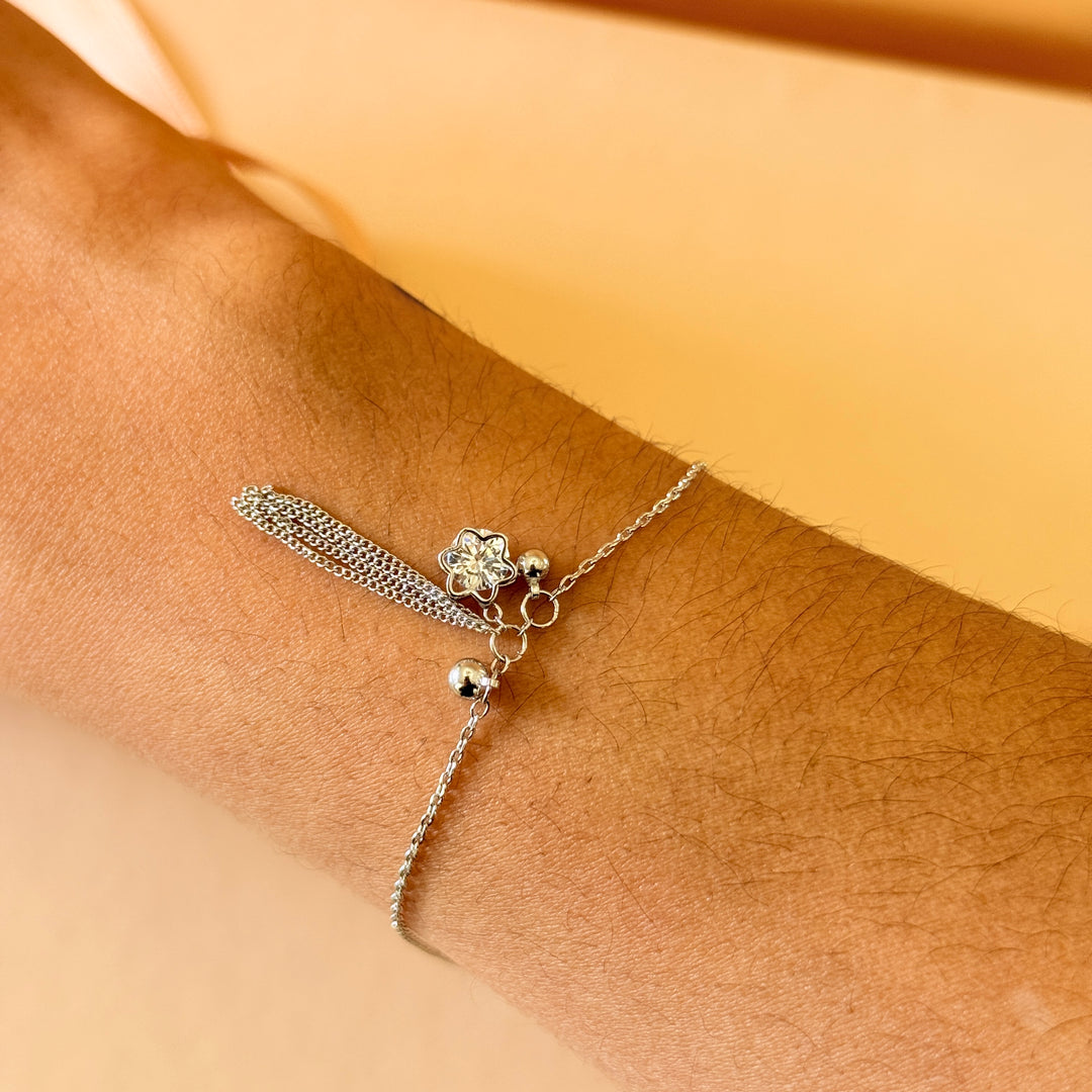 Dainty zircone silver bracelet