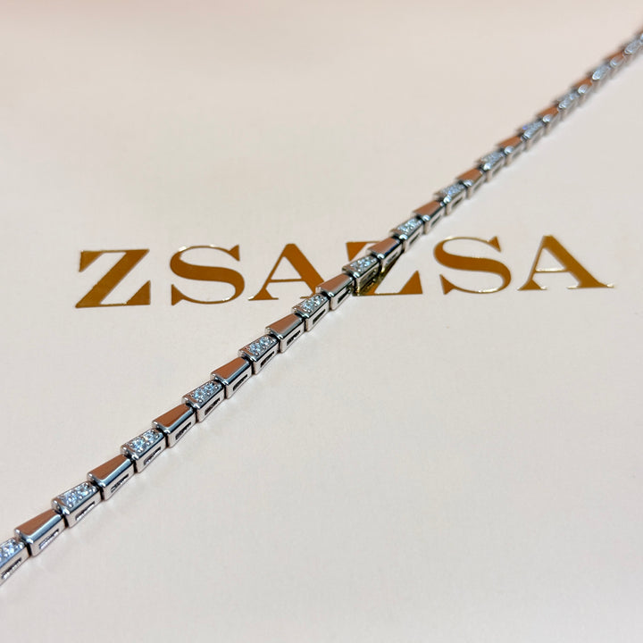 Y-Drop zircone sterling silver Necklace and bracelet