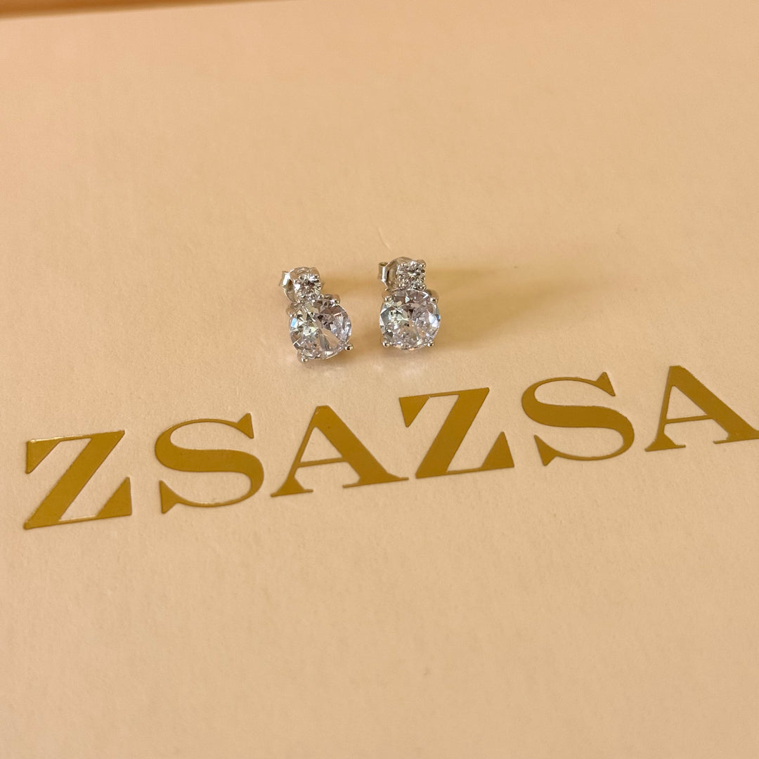 Dainty zircone silver set