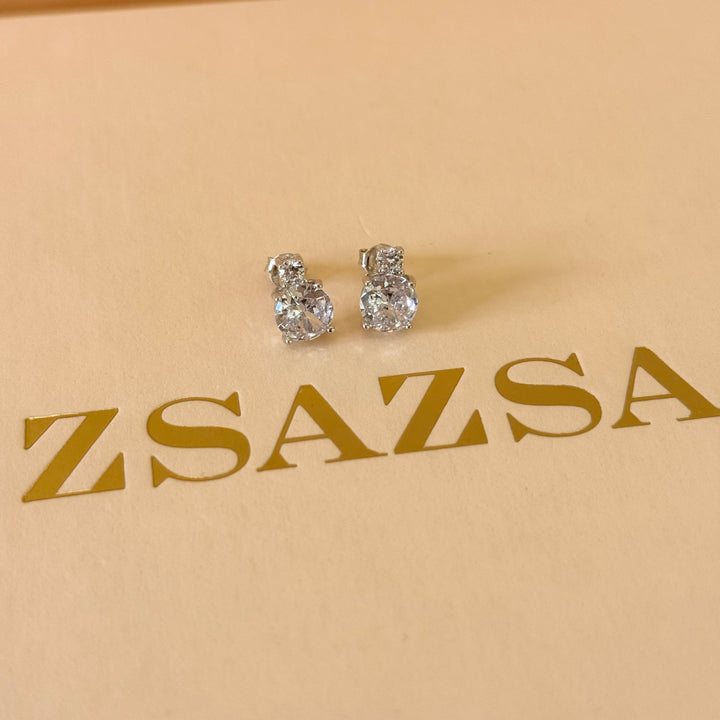 Dainty zircone silver set