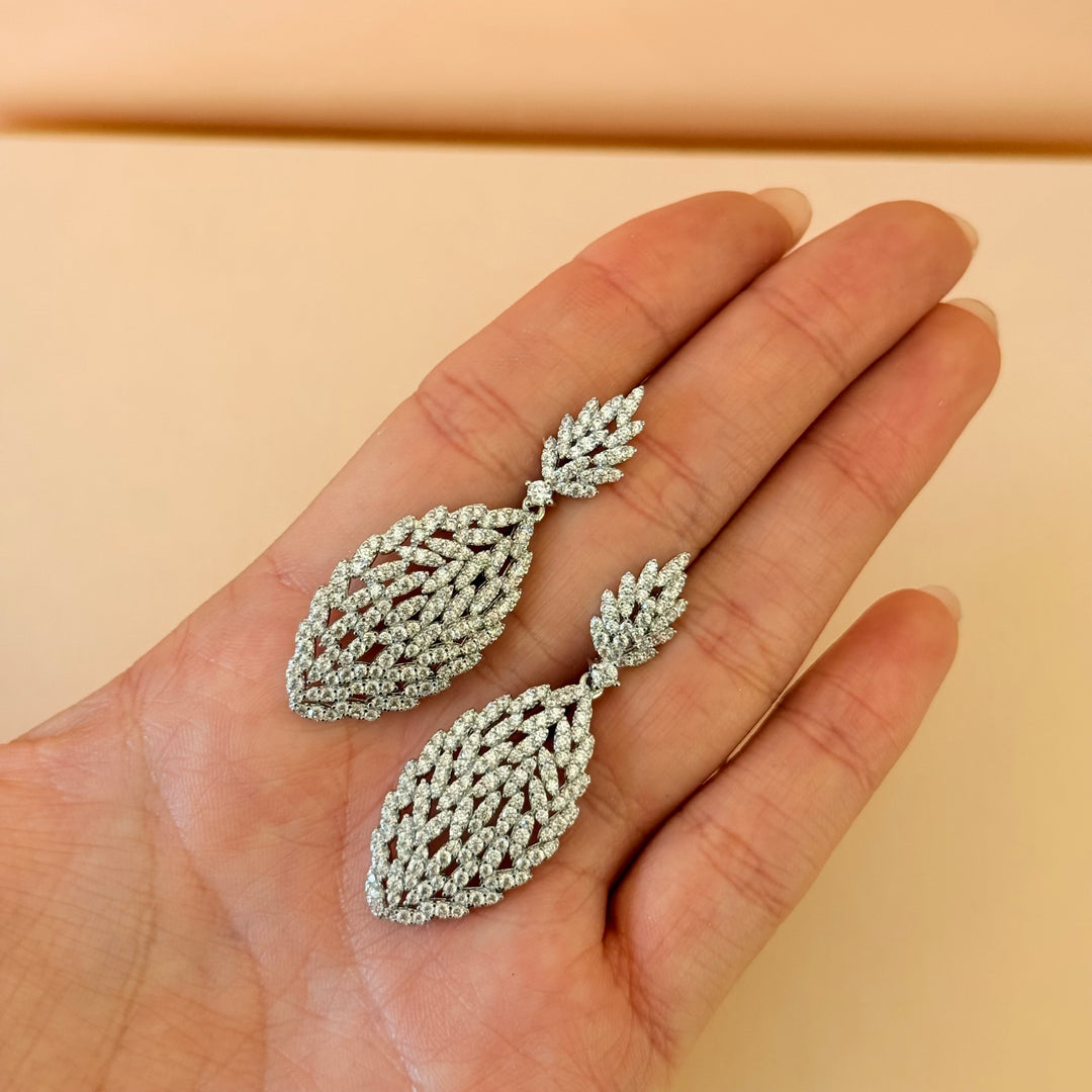 Marquise zircone silver earrings