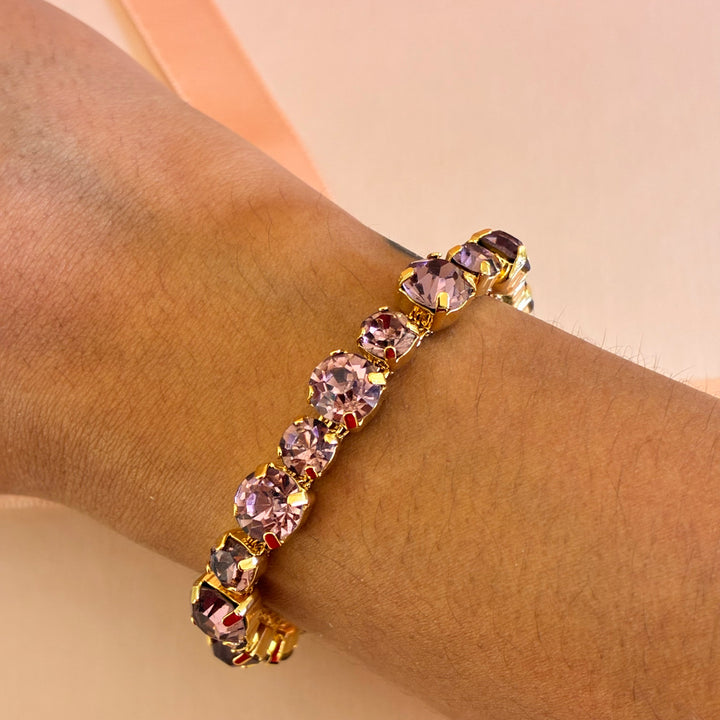 Mauve Swarovski crystals bracelet