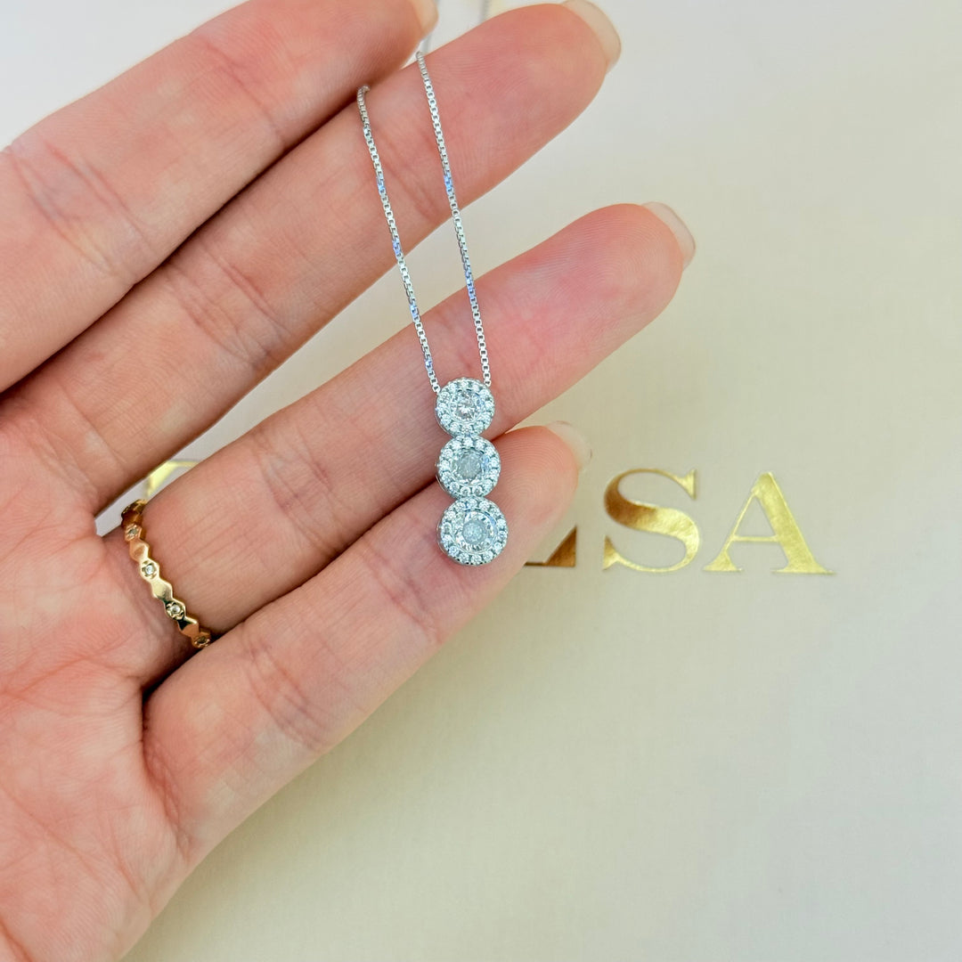 Dainty zircone sterling silver set