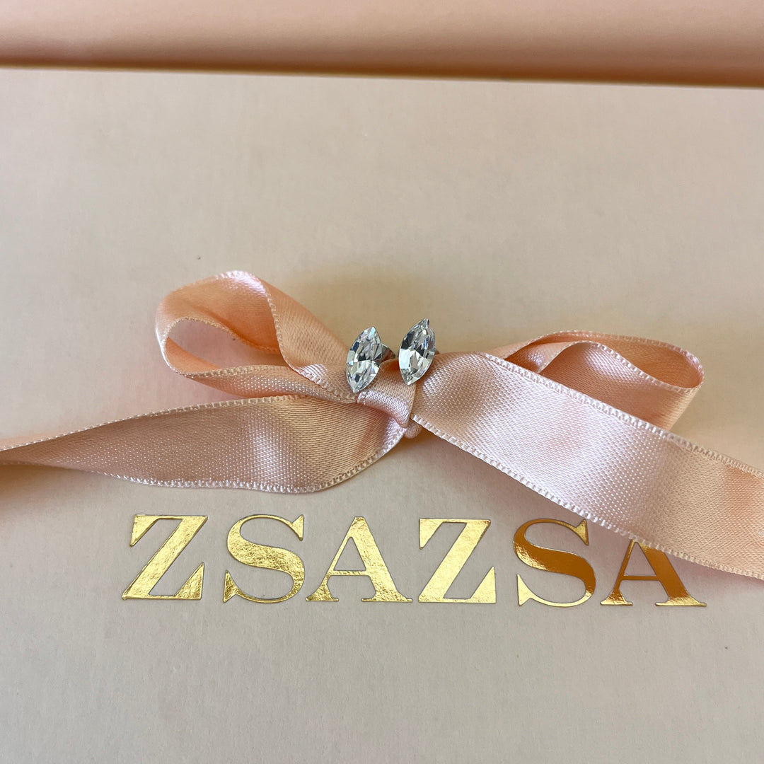 Swarovski crystals marquise white gold plated studs