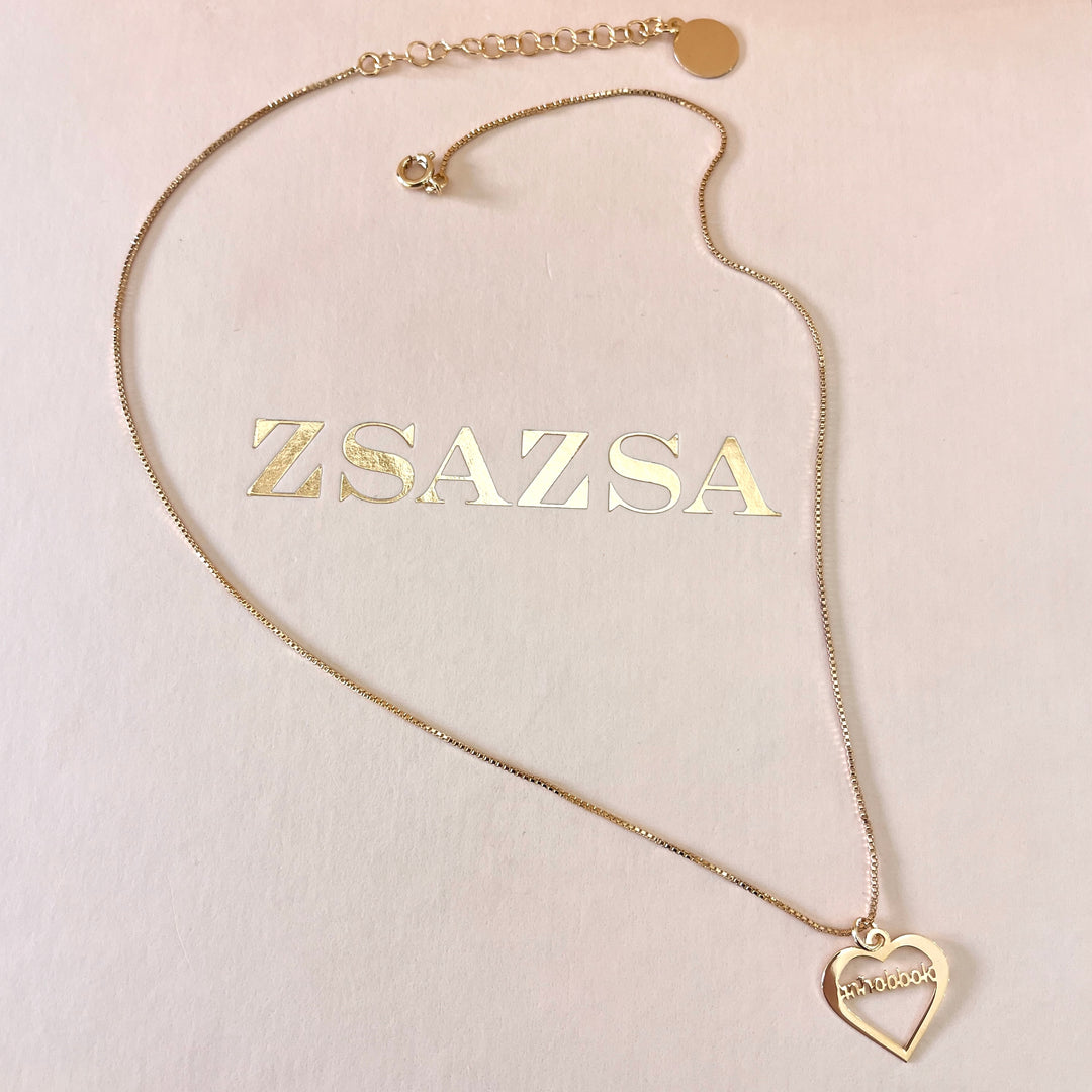 Inħobbok heart gold plated necklace