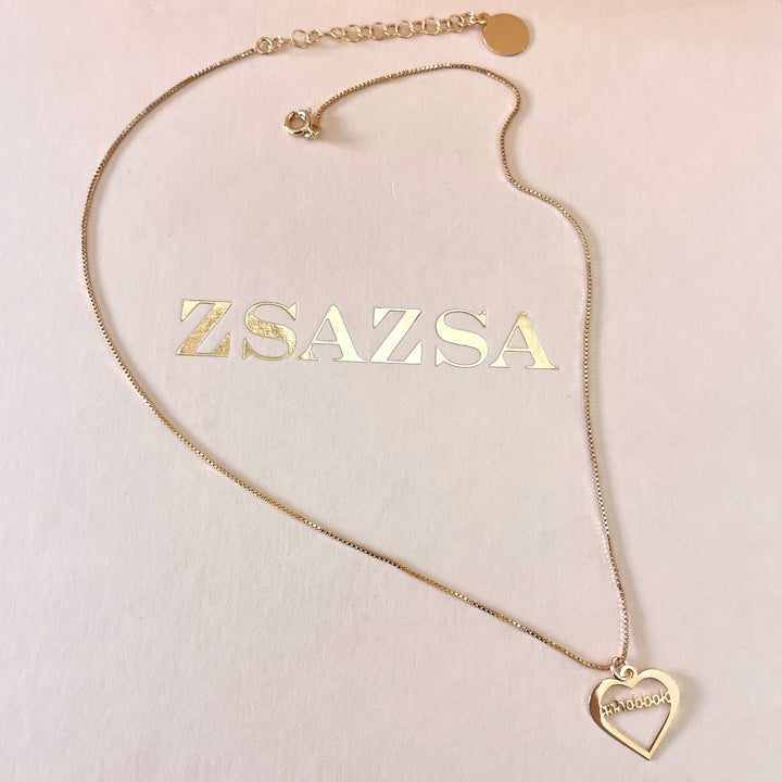 Inħobbok heart gold plated necklace