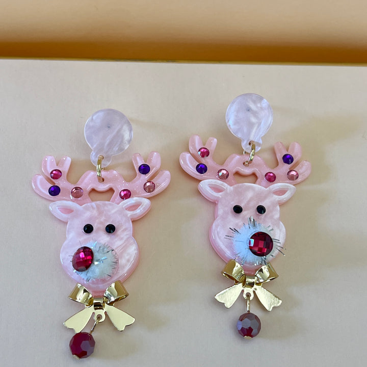 Christmas reindeer earrings