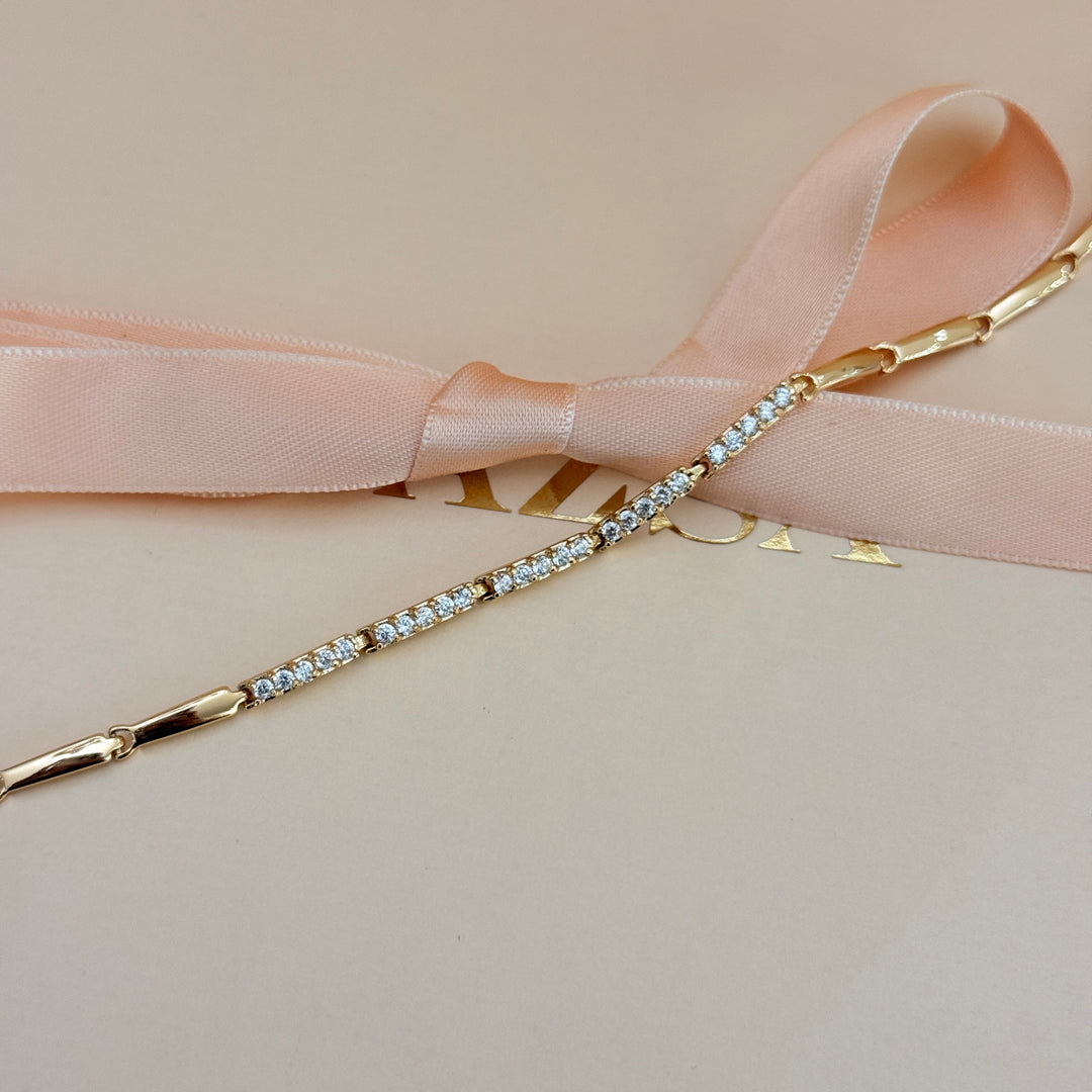 Zircone dainty gold plated bracelet