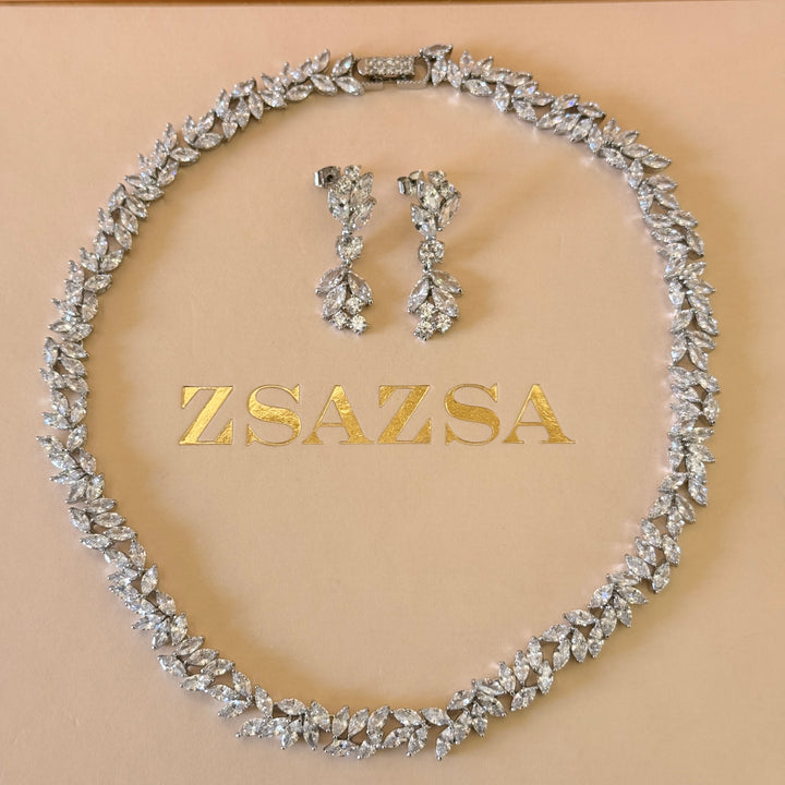 Marquise zircone silver set