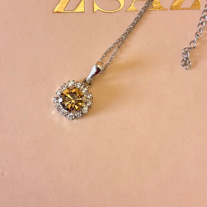 Bronze dainty Swarovski crystals silver set