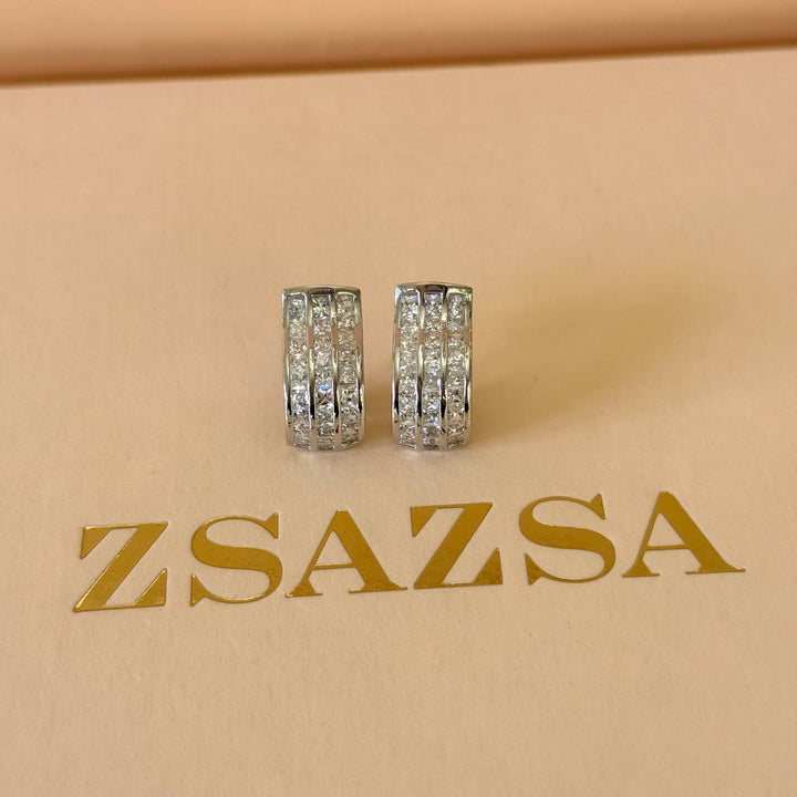 Curved zircone silver set