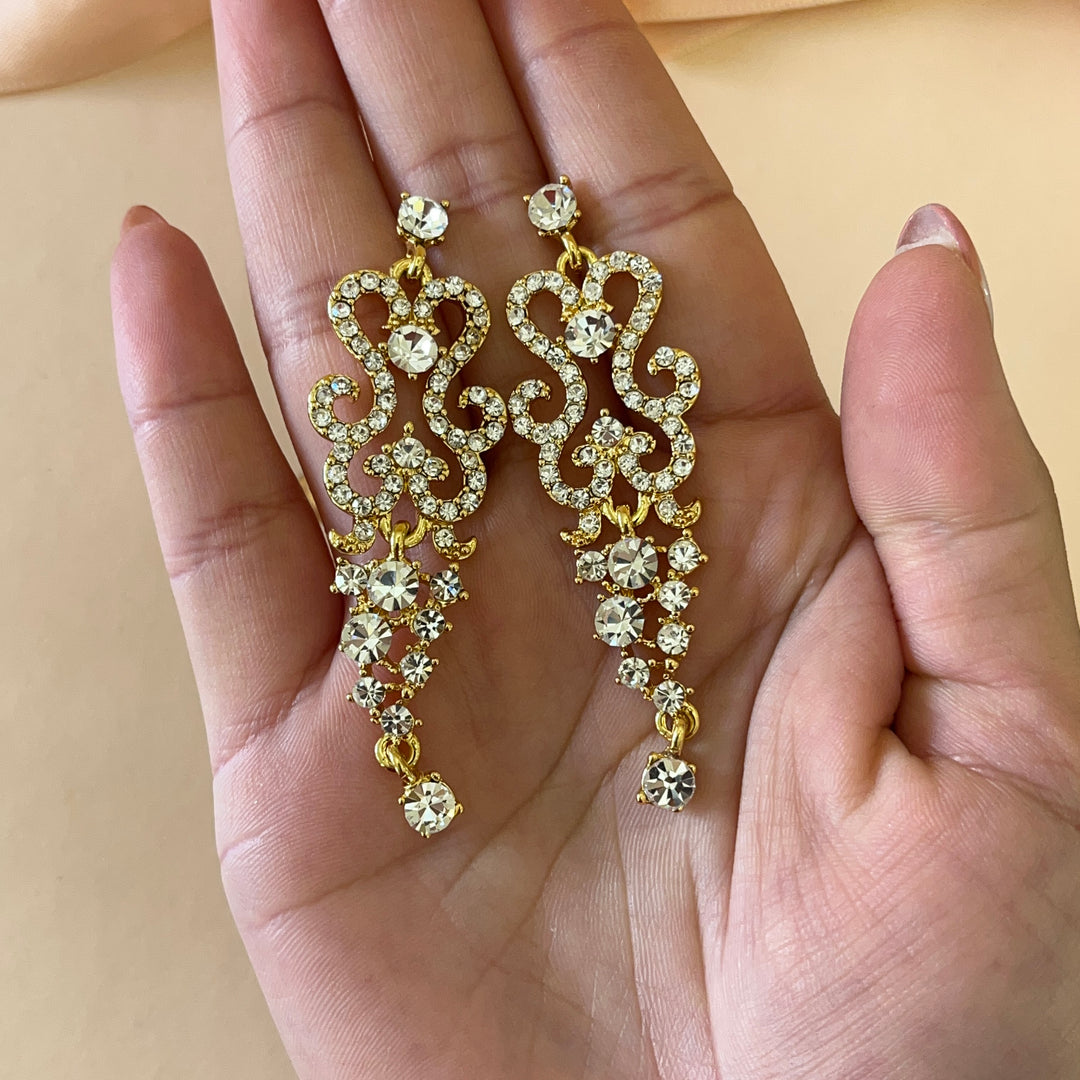 Swarovski crystals round gold plated earrings