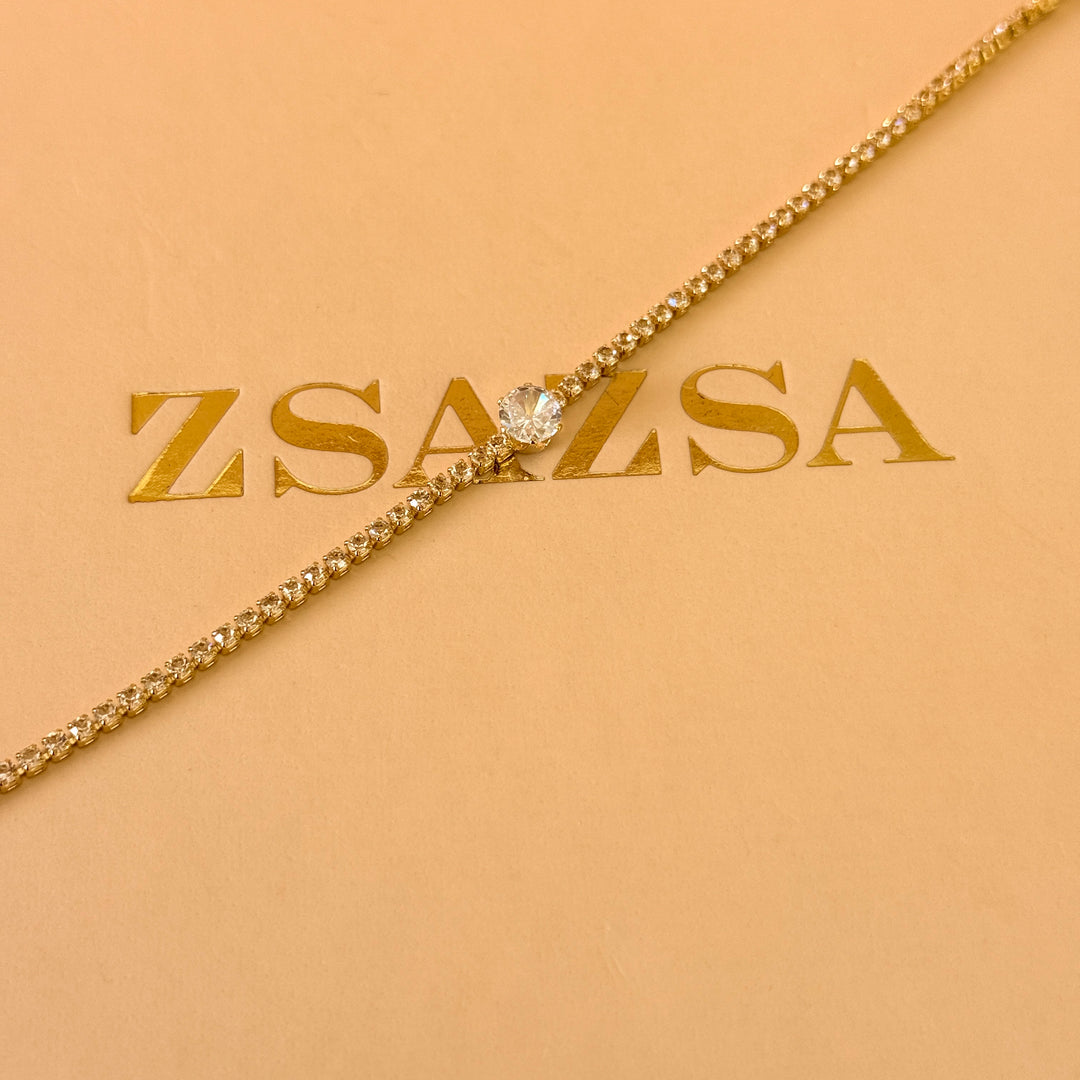 Dainty zircone gold plated set