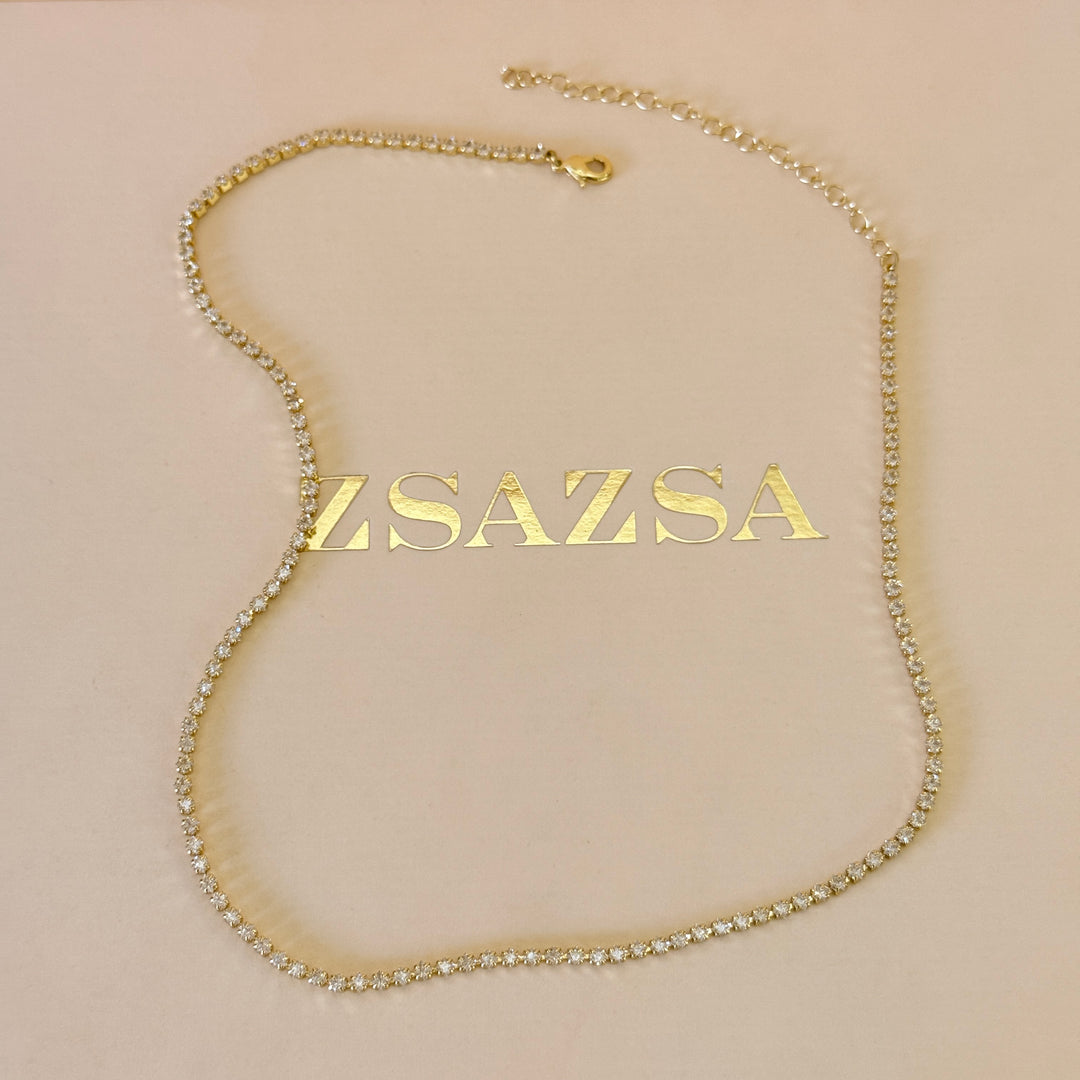 Zircone dainty gold plated necklace