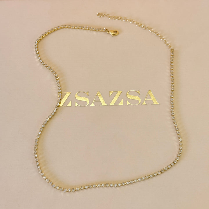 Zircone dainty gold plated necklace