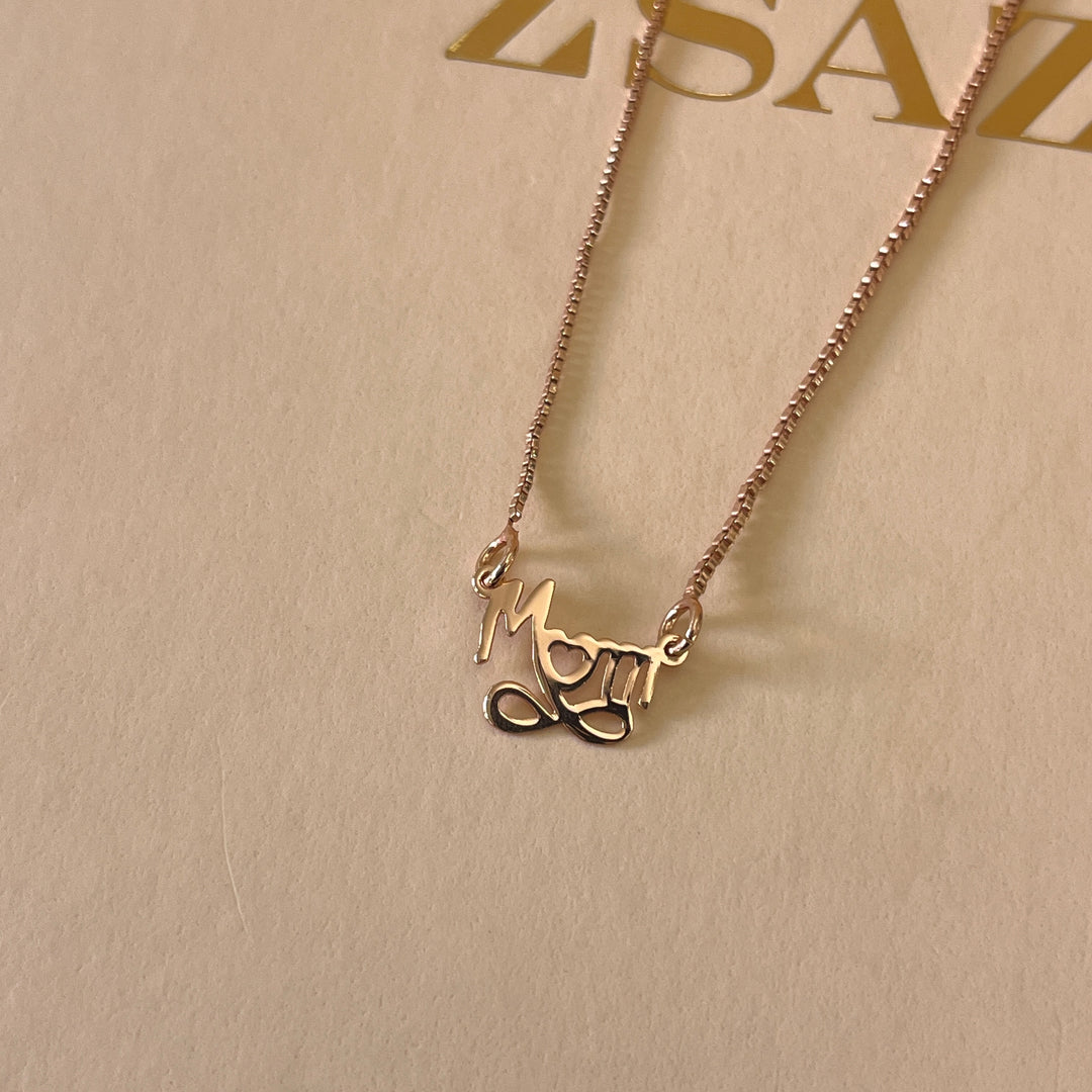 Mom & infinite rose gold plated necklace