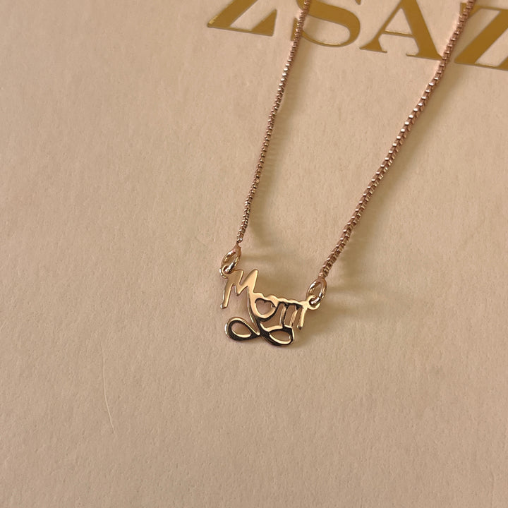 Mom & infinite rose gold plated necklace