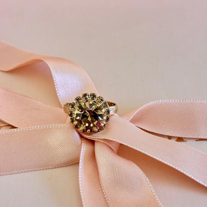 Bronze Swarovski crystals dainty round set