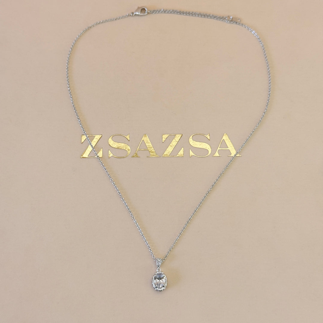 Ball zircone silver pendant