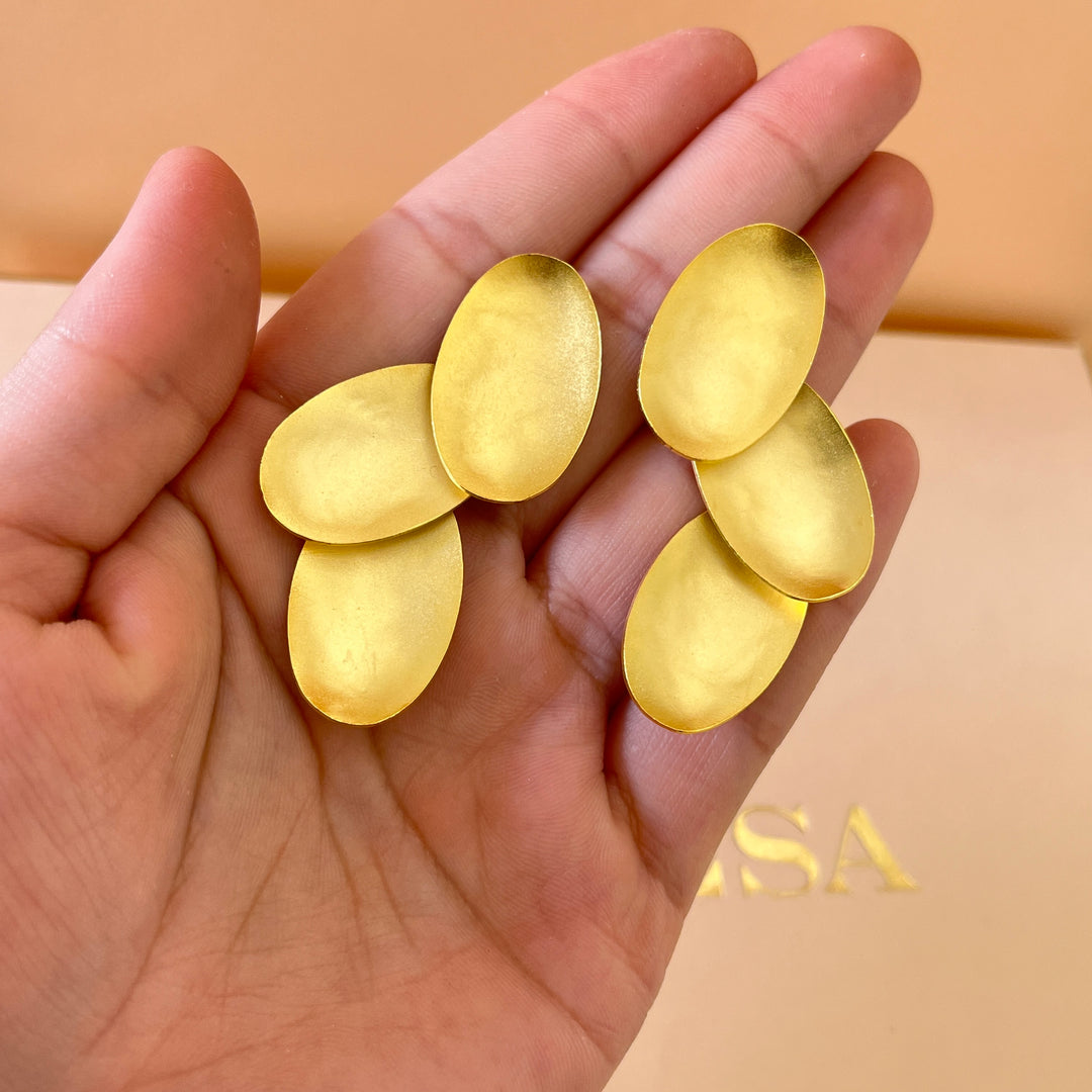 Gold handmade studs
