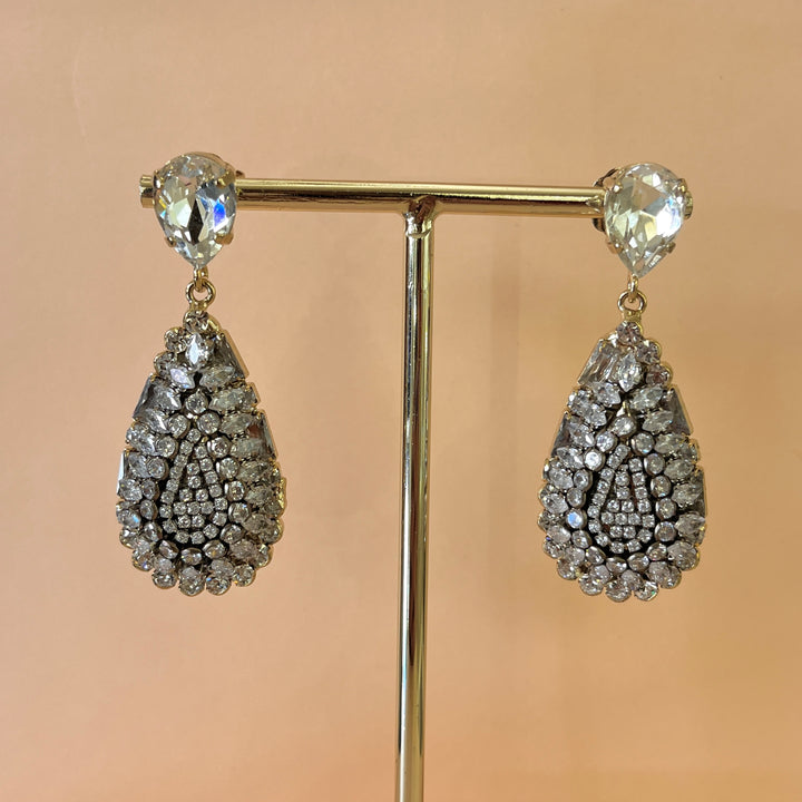 Swarovski crystals Teardrop gold plated earrings