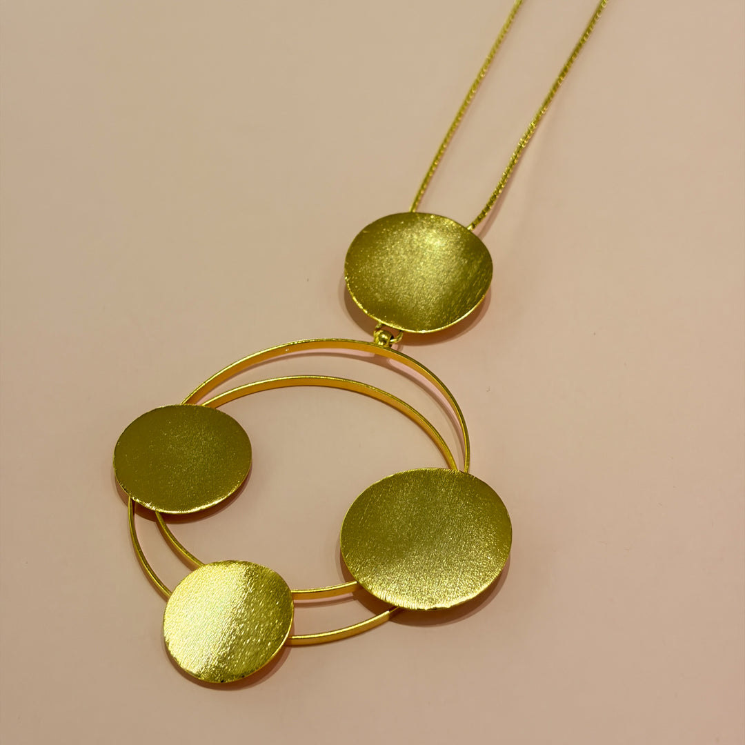 Handmade Four Circle Gold Necklace | Gold Plated | ZsaZsa