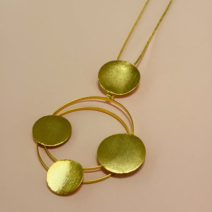 Handmade Four Circle Gold Necklace | Gold Plated | ZsaZsa