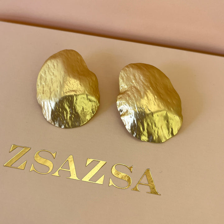 Gold handmade studs