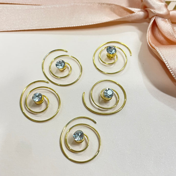 Set of 5 Gold hair spirals