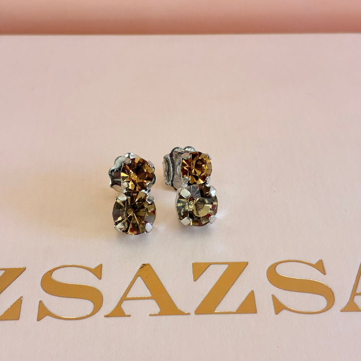 Bronze Swarovski crystals silver set