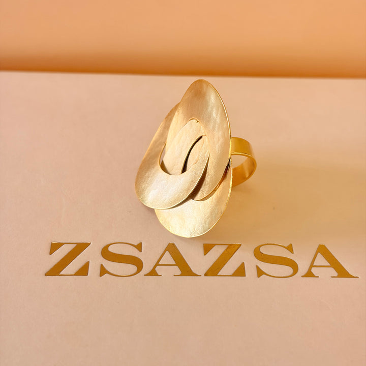 Handmade Geometric Spiral Circles Gold Set | Gold Plated | ZsaZsa