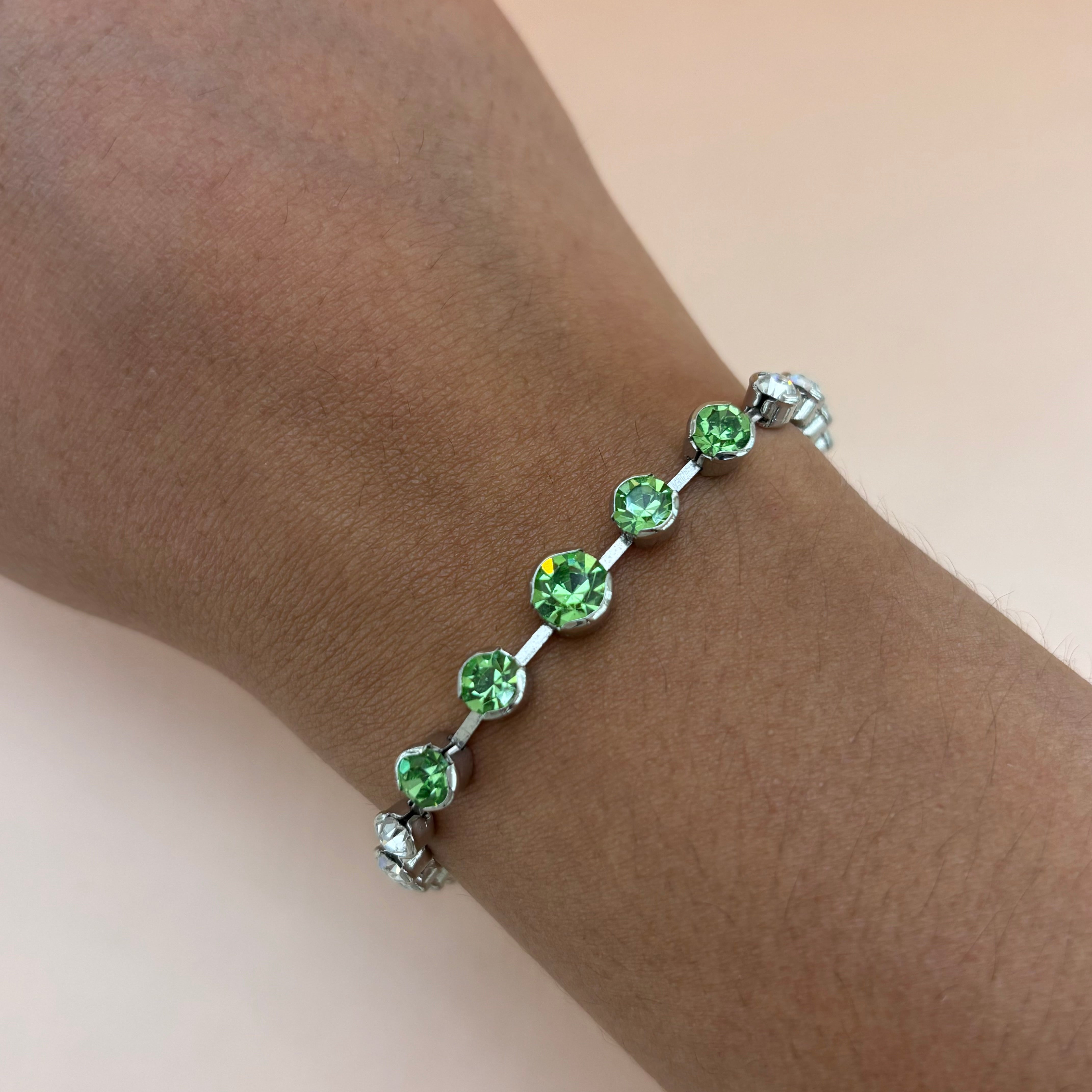 Dainty light green bracelet