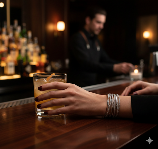 Zircone white gold plated bangle